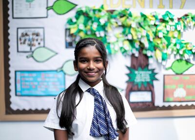 Saheli Godahena, a 10-year-old pupil at Gems Wellington Primary School, believes adults can help children with their problems by being patient and listening more. Reem Mohammed/The National