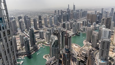 Dubai Marina as seen from the top of the Ciel hotel
