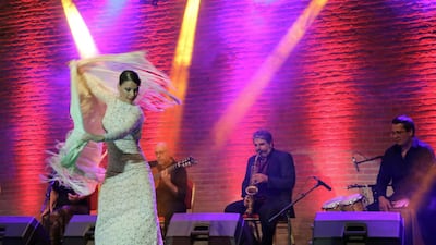Spanish flamenco dancer Carolina Morgado performs. AFP