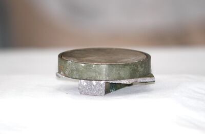 An item reportedly found on the Japanese-owned Kokuka Courageous linked to last week's attack on the oil tanker in the Gulf of Oman. AFP