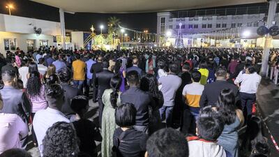 Thousands of Christians attend midnight mass at St Mary’s in Dubai, the largest church in the Gulf