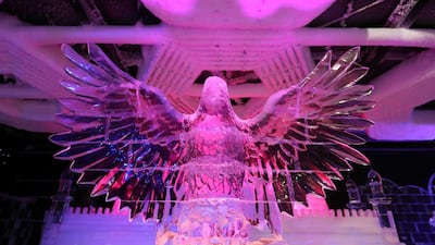 Each sculpture is made with crystal-clear ice. Chris Whiteoak / The National