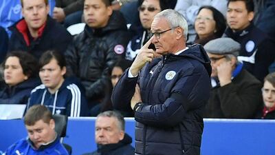 Leicester City manager Claudio Ranieri observes his team during their win. Ben Stansall / AFP
