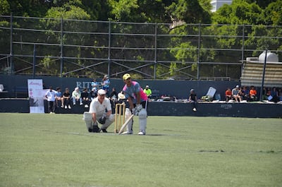 A young refugee takes part in a cricket match organised by the Alsama Project. Photo: Alsama Project