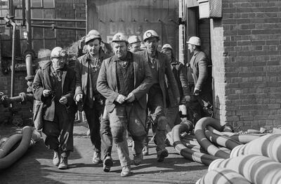 Tony Banks and his colleagues during the six-day rescue operation at Lofthouse Colliery, near Wakefield in West Yorkshire, England, where seven miners were killed. Getty Images