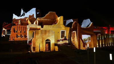 Buildings are lit up to mark the event.