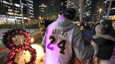 A tribute to remember the life of basketball legend Kobe Bryant and to light a candle in his memory at JLT basketball court - a place he inaugurated to inspire and share his love of the game. Chris Whiteoak / The National