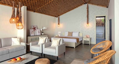 A junior beach pool suite at Anantara World Islands. Photo: Anantara World Islands