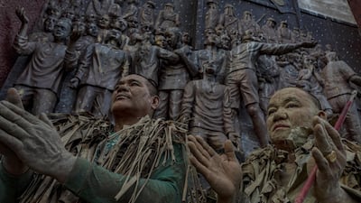 Devotees covered in mud and dried banana leaves take part in the Taong Putik ("mud people") Festival in the village of Bibiclat in Aliaga town, Nueva Ecija province, Philippines. Each year, the residents of Bibiclat village in Aliaga town celebrate the Feast of Saint John by covering themselves in mud, dried banana leaves, vines, and twigs as part of a little-known Catholic festival. Getty Images