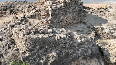The remains of the north-east bastion and rectangular structure of the fort.