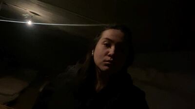 Dr Pak in a bomb shelter in Zaporizhzhia. She says shelling has become part of their daily life. Photo: Kateryna Pak