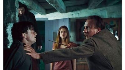 Daniel Radcliffe, left, in Harry Potter and the Deathly Hallows: Part 1, the penultimate film in the series.