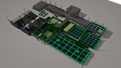 The largest indoor trampoline park in the Middle East will be opening in the Al Quoz area of Dubai on May 22. Courtesy Flip Out Dubai