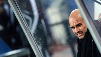 Bayern Munich manager Pep Guardiola shown during his team's Bundesliga match against Hamburg last weekend. Lukas Schlze / EPA / January 22, 2016