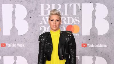 Pink in bright yellow Cushnie. Photo: Getty