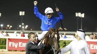 Jockey Silvestre De Sousa and Godolphin trainer Saeed bin Suroor are happy with where Hunter's Light will break to start the Godolphin Mile on Saturday night.