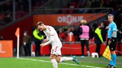 Christian Eriksen comes in as a substitute for Denmark against the Netherlands. Reuters