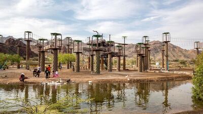 Hatta Wadi Hub also has adventure rope courses. Leslie Pableo for The National