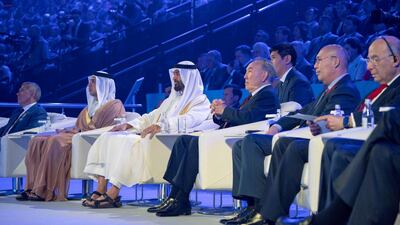 Sheikh Mohammed and Mr. Nazarbayev attend the opening ceremony.