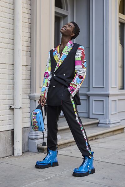 Moschino opted for the Americana cartoons and all-day-diners for its spring/summer 2022 menswear collection. Courtesy Moschino