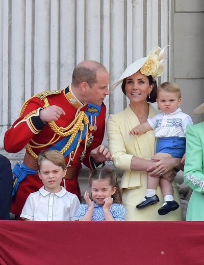 The Cambridges: Britain's Prince William, Duchess of Cambridge, Prince George, Princess Charlotte and Prince Louis. AFP