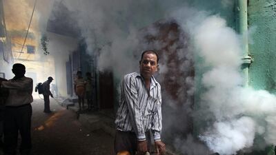 Fumigation, such as this campaign in New Delhi, is part of the secret to beating malaria and dengue fever. Photo: Manish Swarup / AP