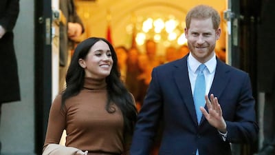 The Duke and Duchess of Sussex stepped down as senior working royals last year. AP
