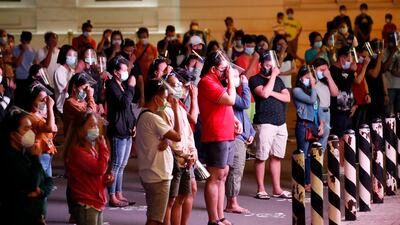 Catholic devotees attend a dawn mass at the Manila Cathedral in Metro Manila, Philippines, December 16. EPA