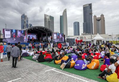 Unseasonal rain did not dampen spirits at the 2019 MEFCC. Victor Besa / The National
