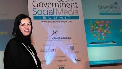 Dr Aysha Al Busmait, of the Roads and Transport Authority, told the summit about their use of social media to get customer feedback and suggestions. Jeffrey E Biteng/The National