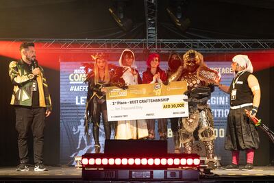 Sylar Serag, as Bazelgeuse Armor from 'Monster Hunter', won first place in Best Craftsmanship. Photo: Middle East Film & Comic Con