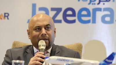 Chief executive of Jazeera Airways Rohit Ramachandran says carrier is likely to buy planes next year to replace and expand fleet. Noah Seelam/