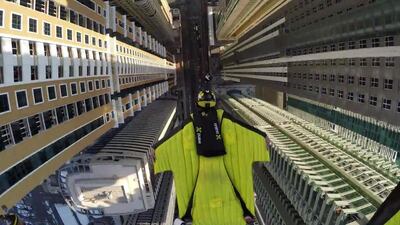 Wingsuits over Dubai Marina