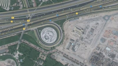 The Year of Zayed logo near to Zabeel Park in Dubai is visible on Google Earth. Courtesy Google