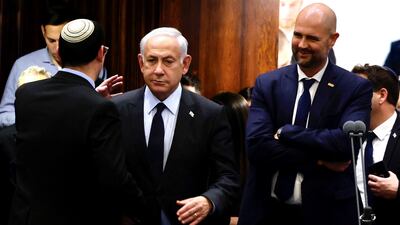 Israeli Prime Minister Benjamin Netanyahu in the Knesset on March 27. AFP