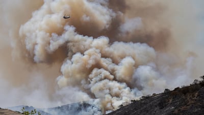 A giant smoke cloud forms as the Sandy Fire burns in Simi Valley, California. EPA