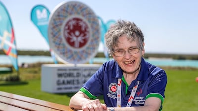 Irish golfer Mairead Moroney is the oldest disabled athlete at the Special Olympics World Games Abu Dhabi 2019. Victor Besa / The National