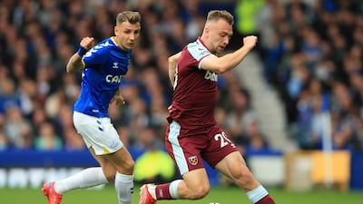 Jarrod Bowen - 6: Low strike well saved by Pickford in first half but quiet game from one of Hammers’ key attackers. Superb whipped-in corner, though, that Ogbonna headed home. AFP
