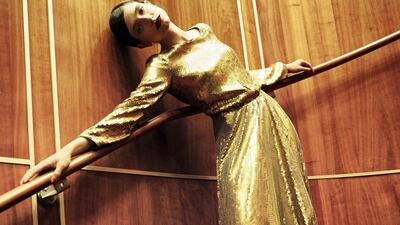 Starboard: Dress, Dh3,335, Diane von Furstenberg, The Outnet, Babouche, Dh2,910 Roberto Cavalli. 