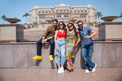 The cast of 'Bunty Aur Babli 2' at Emirates Palace in Abu Dhabi. Courtesy twofour54