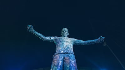 Manchester City unveil a statue of club legend Vincent Kompany at the Etihad Stadium. Courtesy Manchester City FC