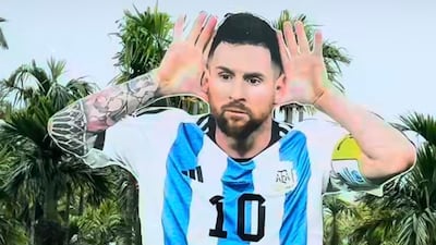 Cut-outs larger than coconut trees have been built by fans to show their love for stars such as Lionel Messi