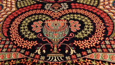 Dh13,020 will get you this handmade silk-on-silk carpet from Kani Home.