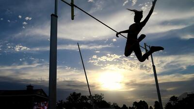 English pole vaulter Abigail Roberts competes in the Nitro Athletics series at the Lakeside Stadium in Melbourne. Hamish Blair / Reuters
