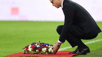Prince William, the Duke of Cambridge lays a wreath. Andy Rain / EPA