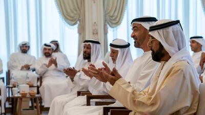 Sheikh Mohamed bin Zayed, Crown Prince of Abu Dhabi and Deputy Supreme Commander of the Armed Forces and Sheikh Tahnoun bin Mohamed, Ruler's Representative in Al Ain Region.