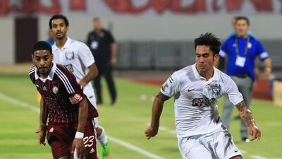 Luis Jimenez, right, will figure in Cosmin Olaroiu's plans if Al Ahli is to have success in their Asian Champions league match against Nasaf. Ravindranath K / The National