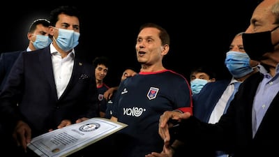 Ezzeldin Bahader, 74, has been recognised as the oldest professional football player in the world. Reuters