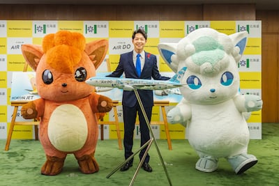 Budget airline Air Do will fly a Pokémon-themed Boeing featuring Vulpix and Alolan Vulpix. Photo: Air Do