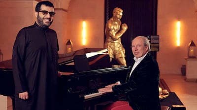 Hans Zimmer with Turki Al Sheikh, chairman of Saudi Arabia's General Entertainment Authority. Turki Al Sheikh / X